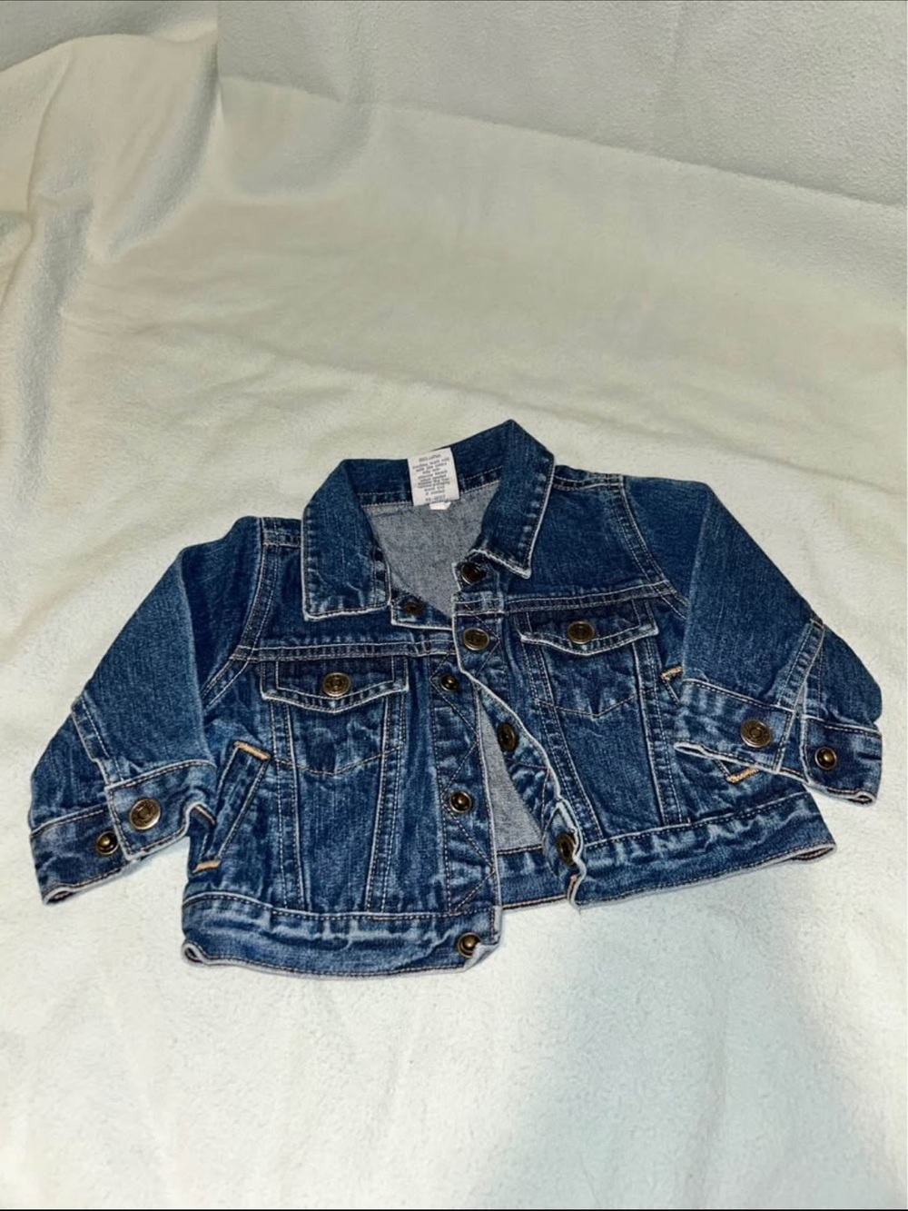 Kids Dark Blue Denim Jacket with Button Front